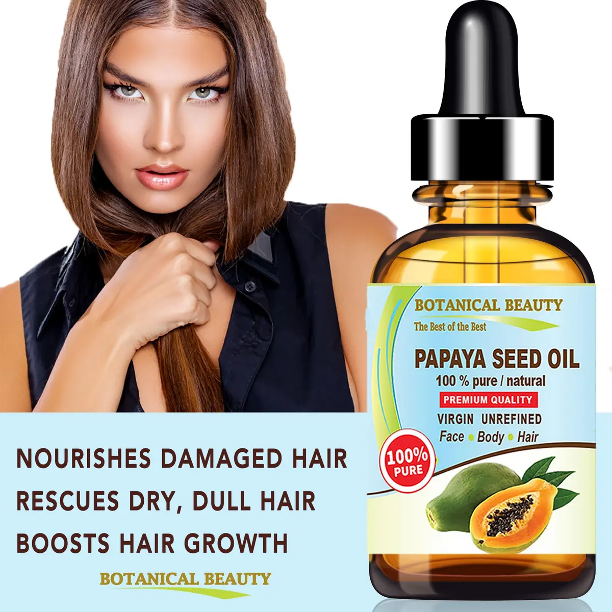 Botanical Beauty Papaya Seed Oil 15 ml | Natural Virgin Cold Pressed Face & Skin Oil for All Skin Types - view 4
