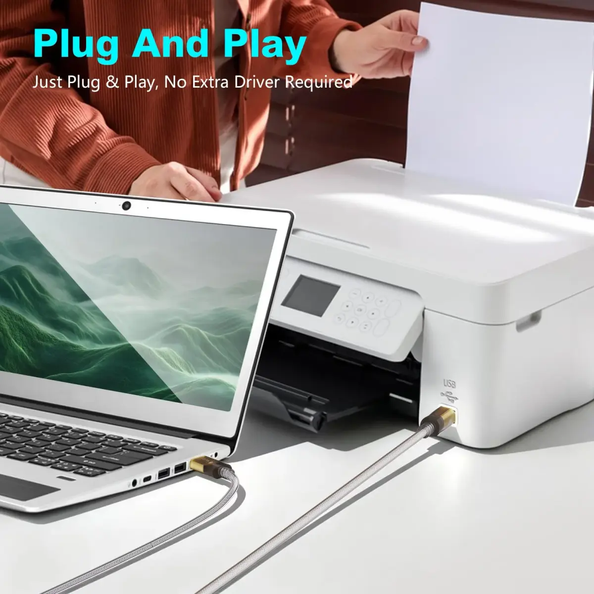 Jelly Tang USB 2.0 Printer Cable 1.5m (5 Ft) | High-Speed Data Transfer for Printers and Scanners - view 6