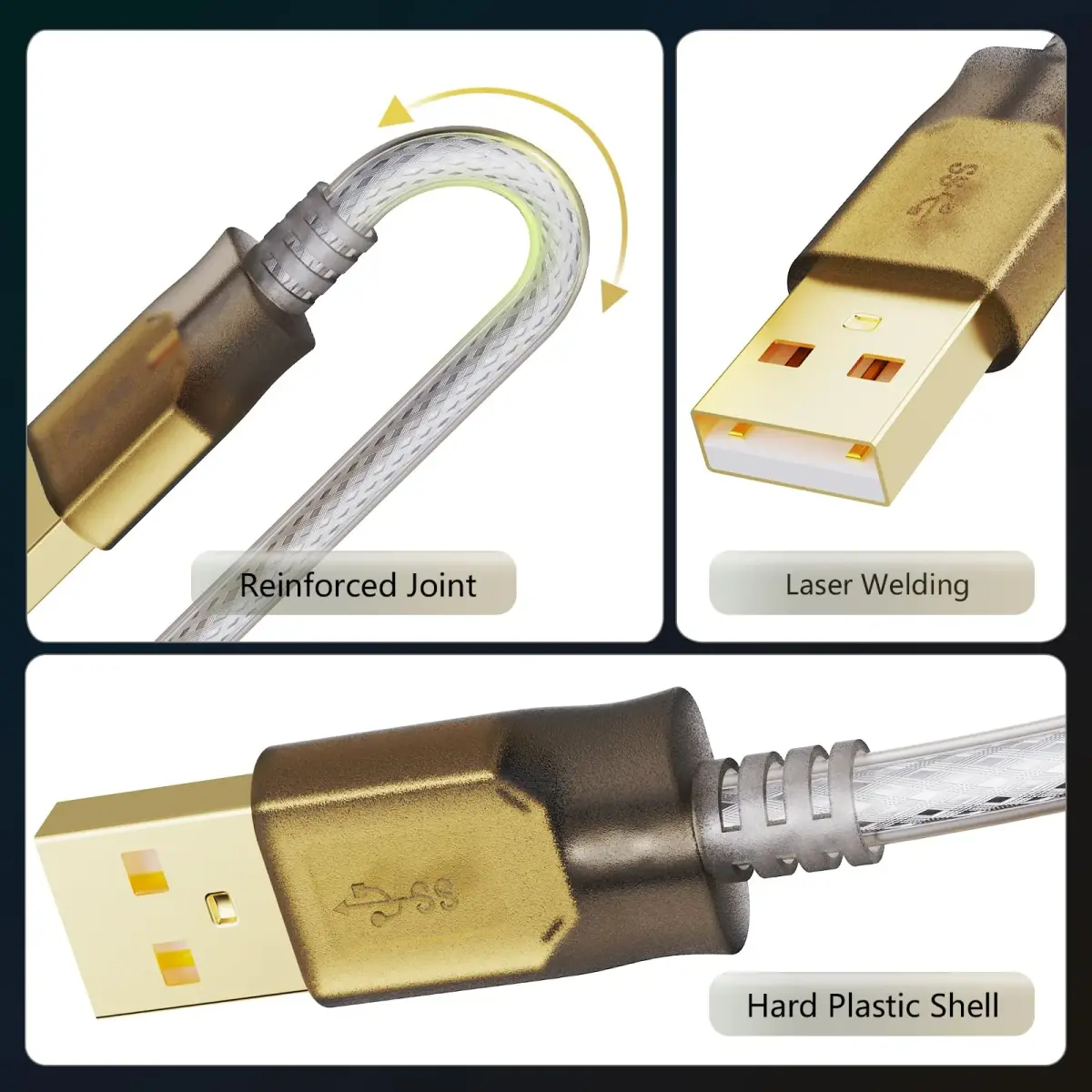 Jelly Tang USB 2.0 Printer Cable 1.5m (5 Ft) | High-Speed Data Transfer for Printers and Scanners - view 4