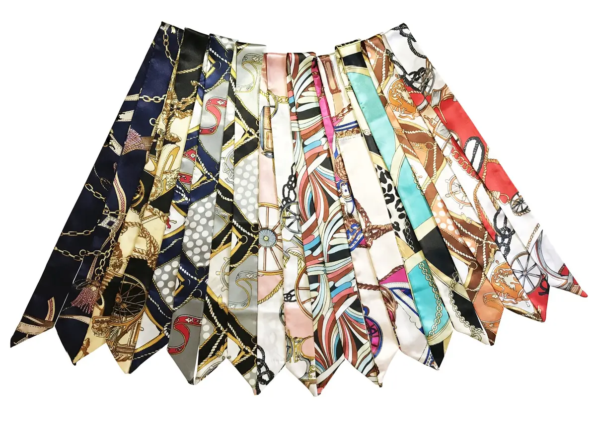 MosBug Fashion Bag Handle Ribbon Scarf 100cm x 4cm (Pattern A) | Versatile Accessory for Bags, Hair, and Neck - main product image