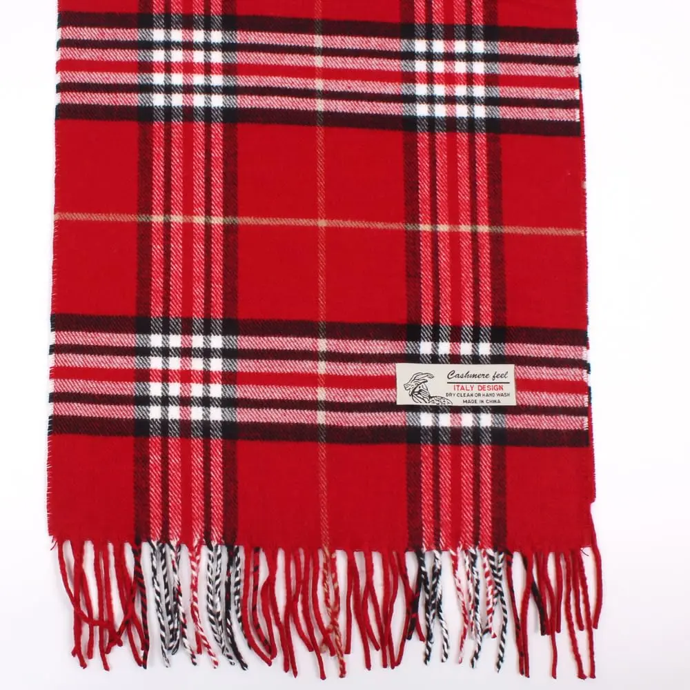 TZ Promise Plaid Cashmere Feel Scarf 183cm x 30cm (72in x 12in) | Soft Luxurious Winter Wrap - view 4