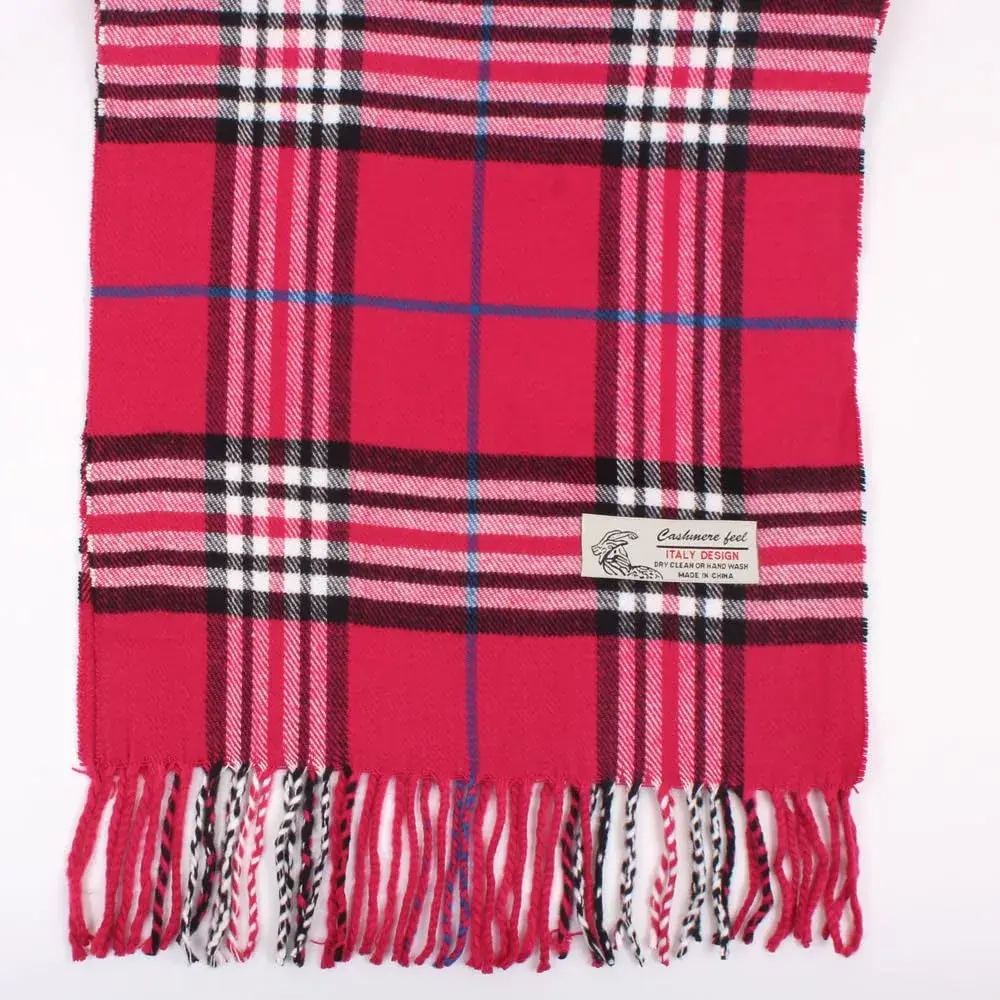 TZ Promise Plaid Cashmere Feel Scarf 183cm x 30cm (72" x 12") | Soft Viscose Wrap for Men & Women - view 4