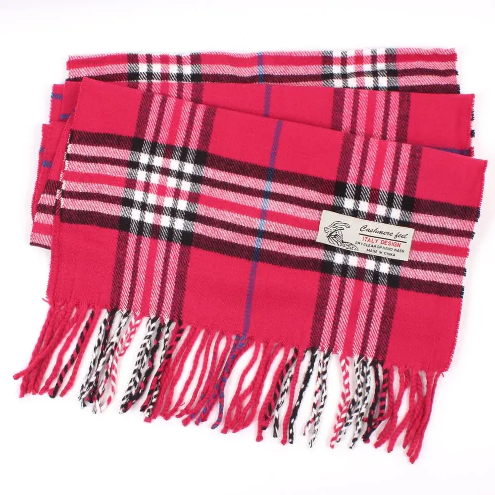TZ Promise Plaid Cashmere Feel Scarf 183cm x 30cm (72" x 12") | Soft Viscose Wrap for Men & Women - view 3