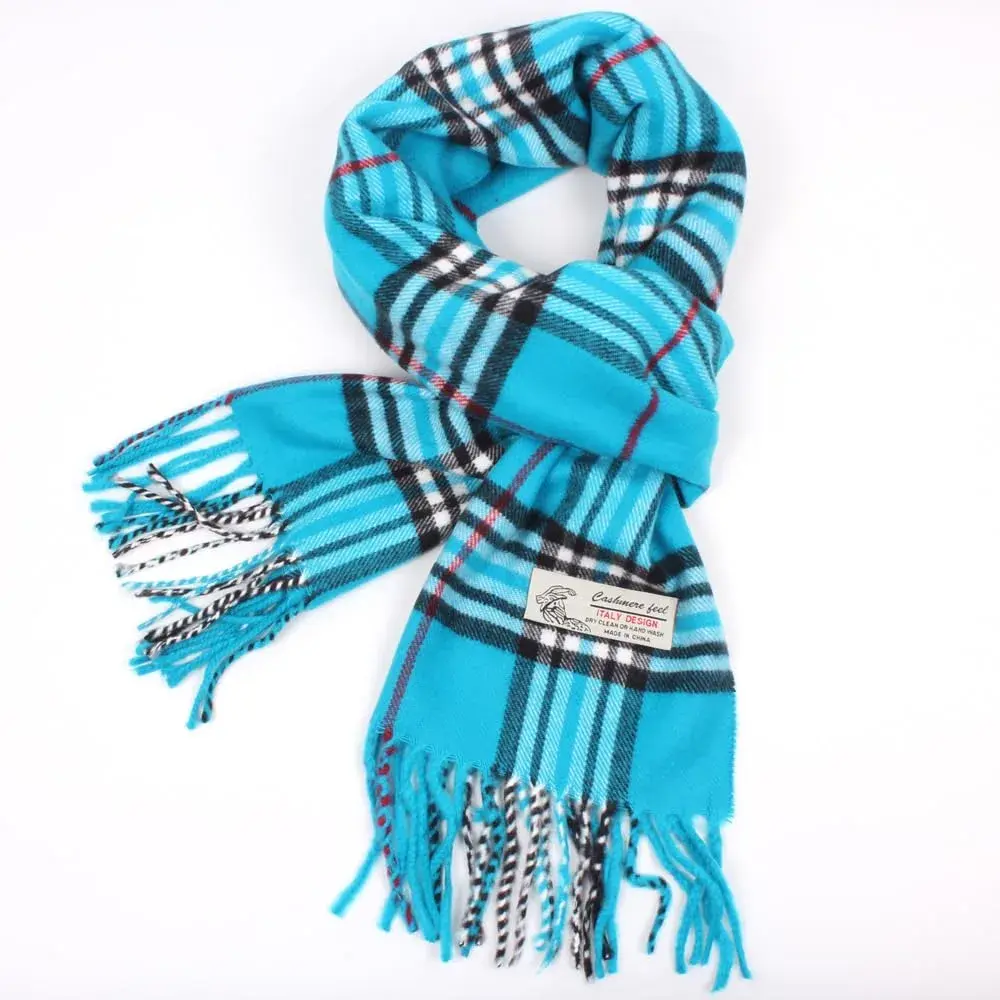 TZ Promise Plaid Cashmere Feel Scarf 183cm x 30cm (72in x 12in) | Soft Warm Viscose Wrap - view 2