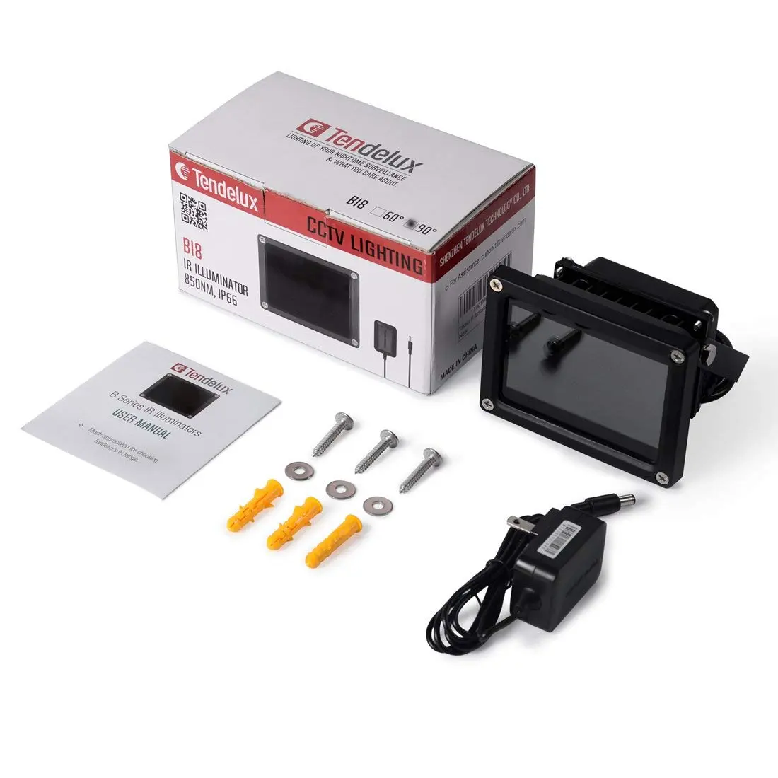 Tendelux BI8 IR Illuminator 8W 90° 120ft | IP66 Weatherproof CCTV Camera Night Vision - view 5