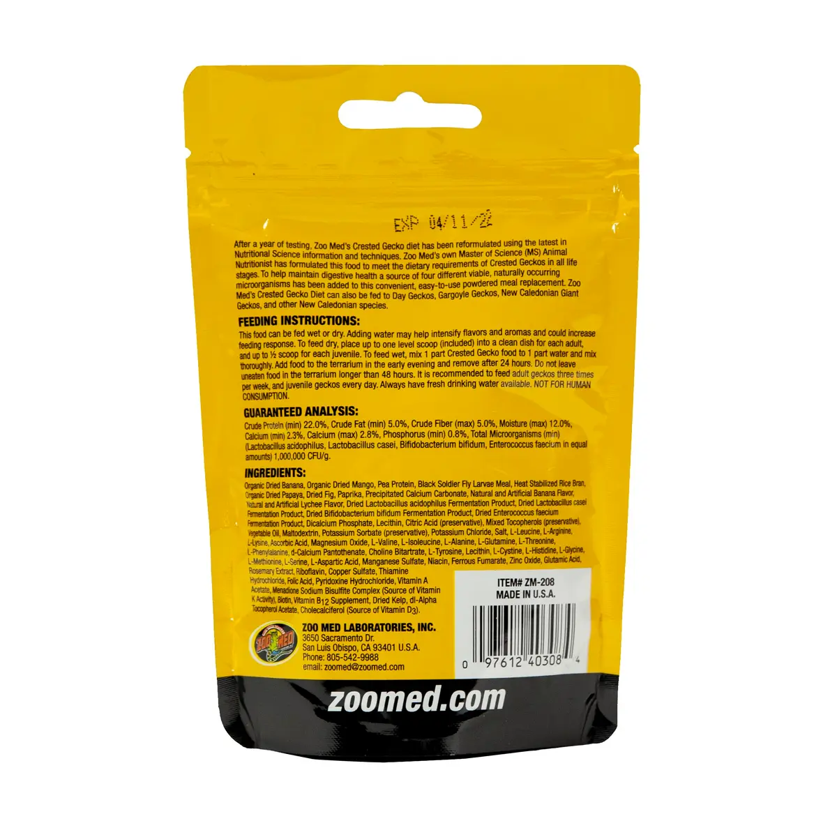 Zoo Med Tropical Fruit Flavor Crested Gecko Food 2 oz (57 g) | Scientifically Formulated Nutrition for All Life Stages - view 2