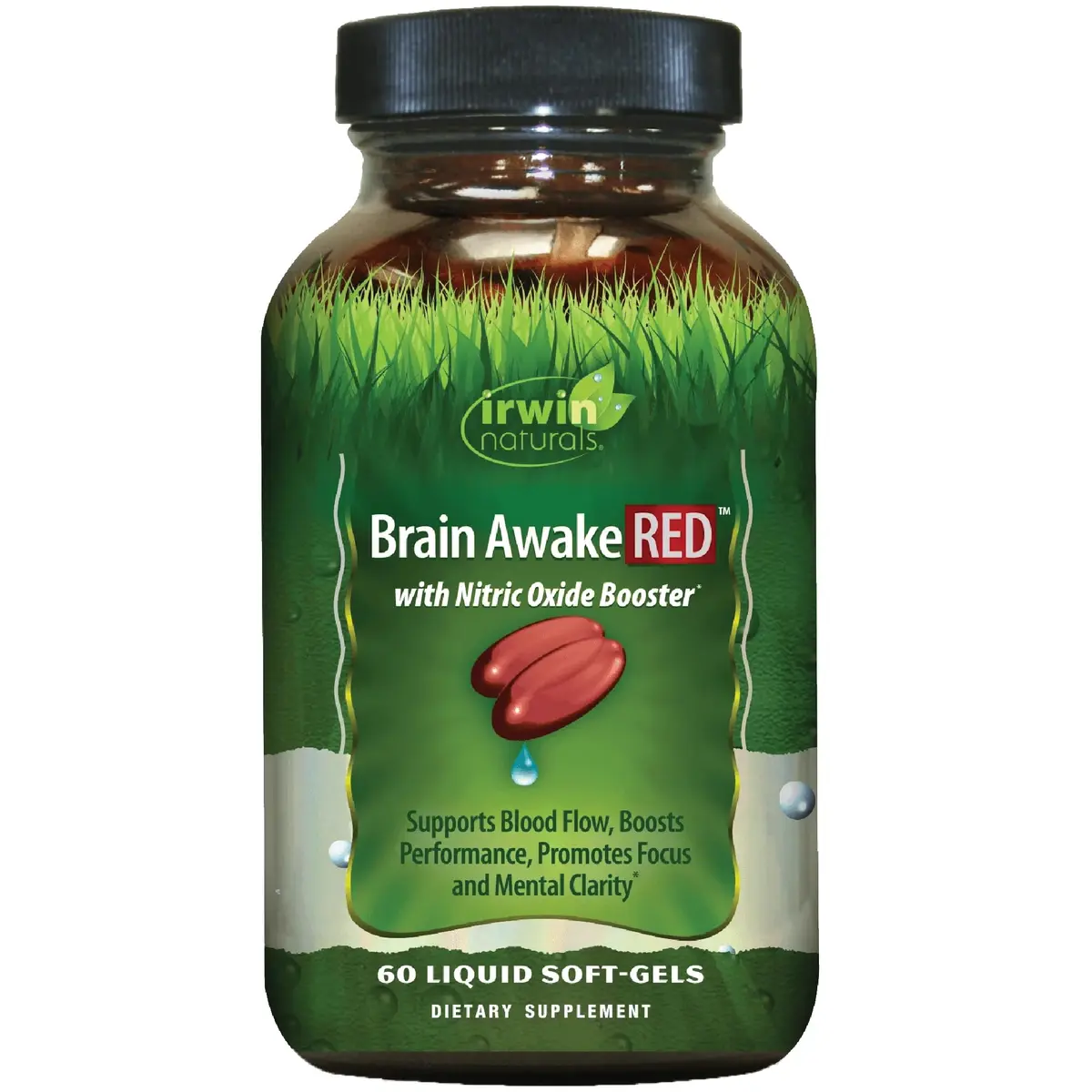 Irwin Naturals Brain Awake RED Focus & Mental Clarity Support | 60 Softgels - main product image