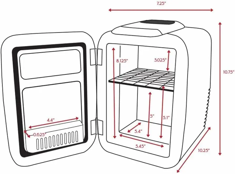 Cooluli Classic 4L Mini Fridge - Black | Portable Electric Cooler & Warmer for Skincare, Drinks, Medicine (4L/6 Can) - view 7