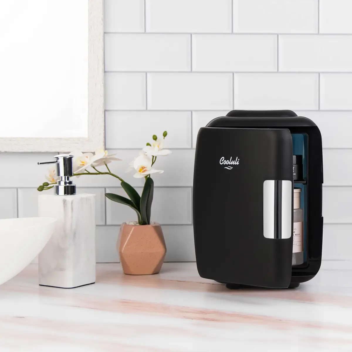 Cooluli Classic 4L Mini Fridge - Black | Portable Electric Cooler & Warmer for Skincare, Drinks, Medicine (4L/6 Can) - view 9