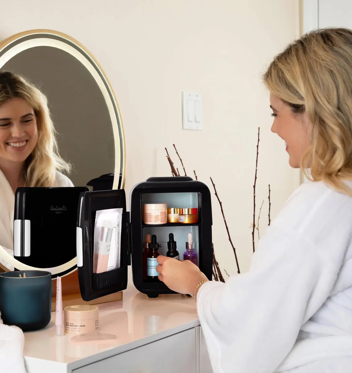 Cooluli Classic 4L Mini Fridge - Black | Portable Electric Cooler & Warmer for Skincare, Drinks, Medicine (4L/6 Can) - view 3