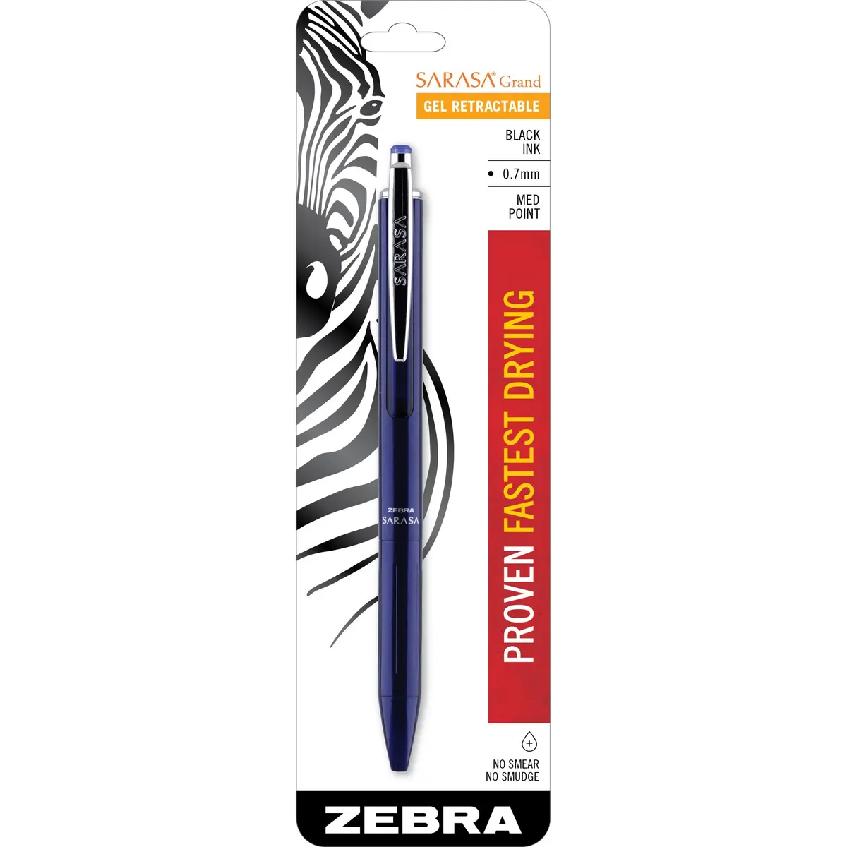 Zebra Pen SARASA Grand Retractable Gel Pen 0.7mm | Premium Brass, Smudge-Resistant, Refillable, Navy Finish - main product image