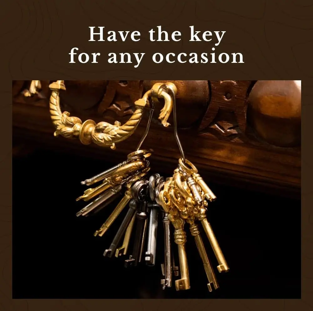 UNIQANTIQ HARDWARE SUPPLY Hand Aged Solid Brass Skeleton Key 3-1/4" Antique Brass - view 7