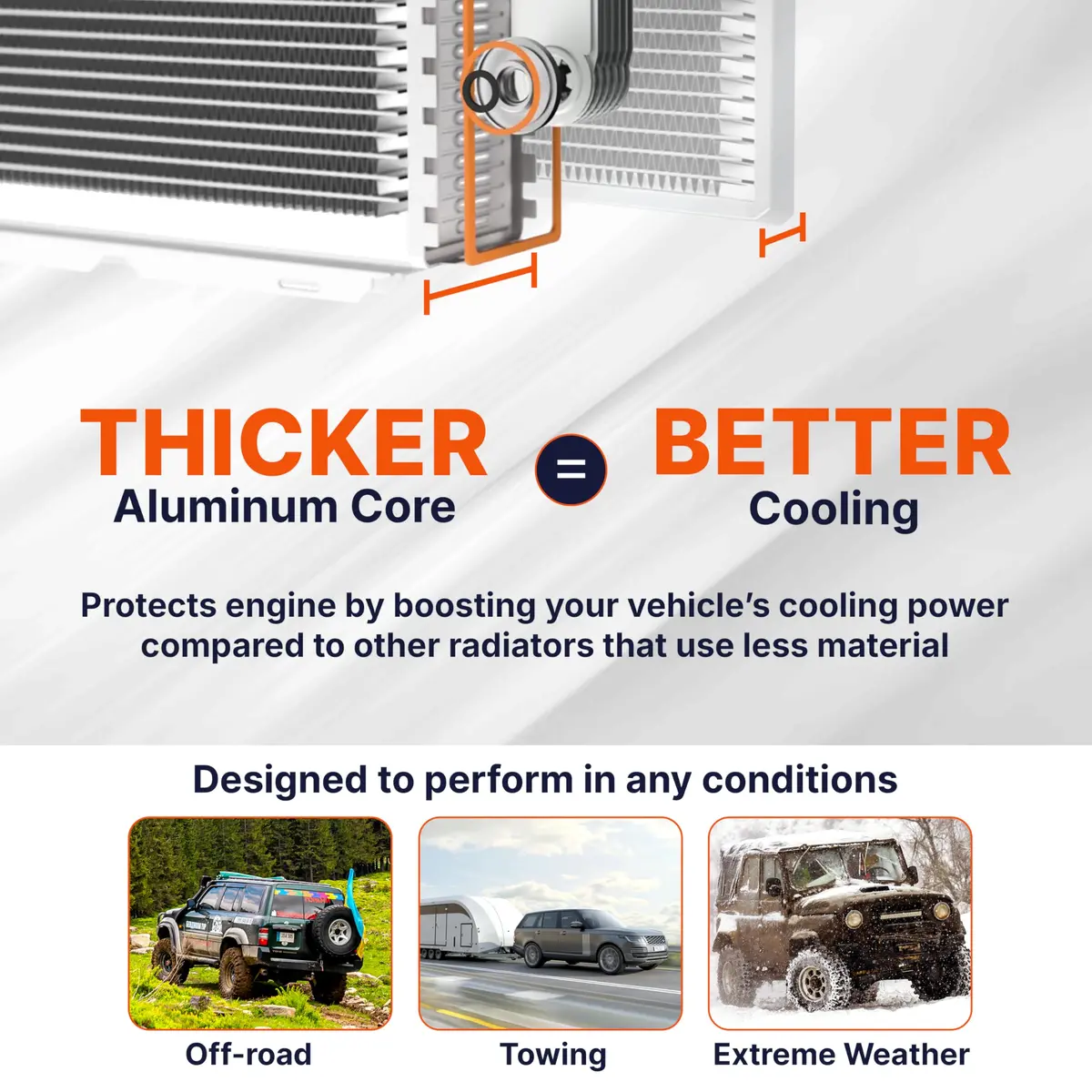 Klimoto Radiator for Buick Rendezvous/Terraza, Chevy Uplander/Venture 2001-2007 | High Cooling Capacity Aluminum Core - view 6