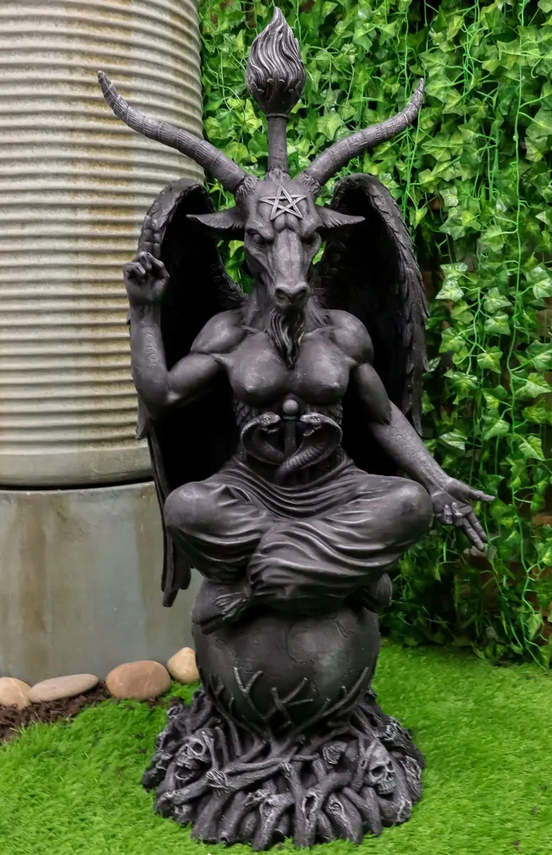 Ebros Gift Faux Stone Sabbatic Goat Baphomet Statue 89cm (35") | Hand-Painted Occultic Idol Sculptural Wonder - main product image