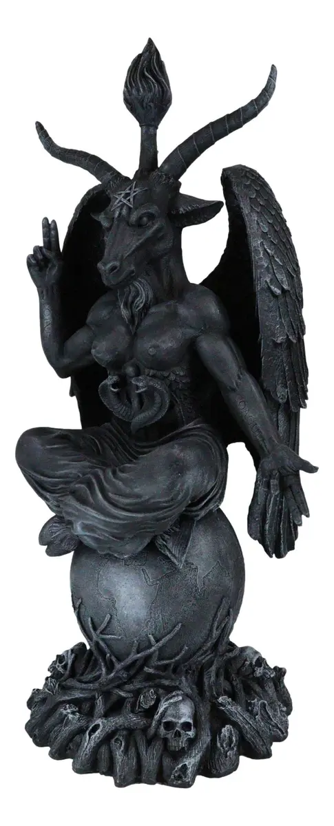 Ebros Gift Faux Stone Sabbatic Goat Baphomet Statue 89cm (35") | Hand-Painted Occultic Idol Sculptural Wonder - view 6