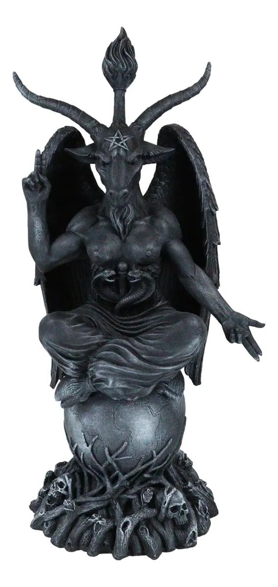 Ebros Gift Faux Stone Sabbatic Goat Baphomet Statue 89cm (35") | Hand-Painted Occultic Idol Sculptural Wonder - view 2