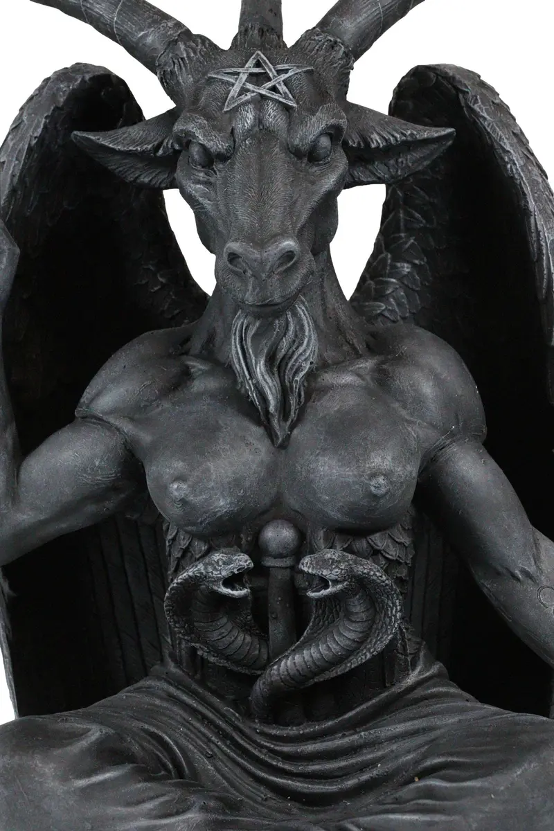 Ebros Gift Faux Stone Sabbatic Goat Baphomet Statue 89cm (35") | Hand-Painted Occultic Idol Sculptural Wonder - view 3