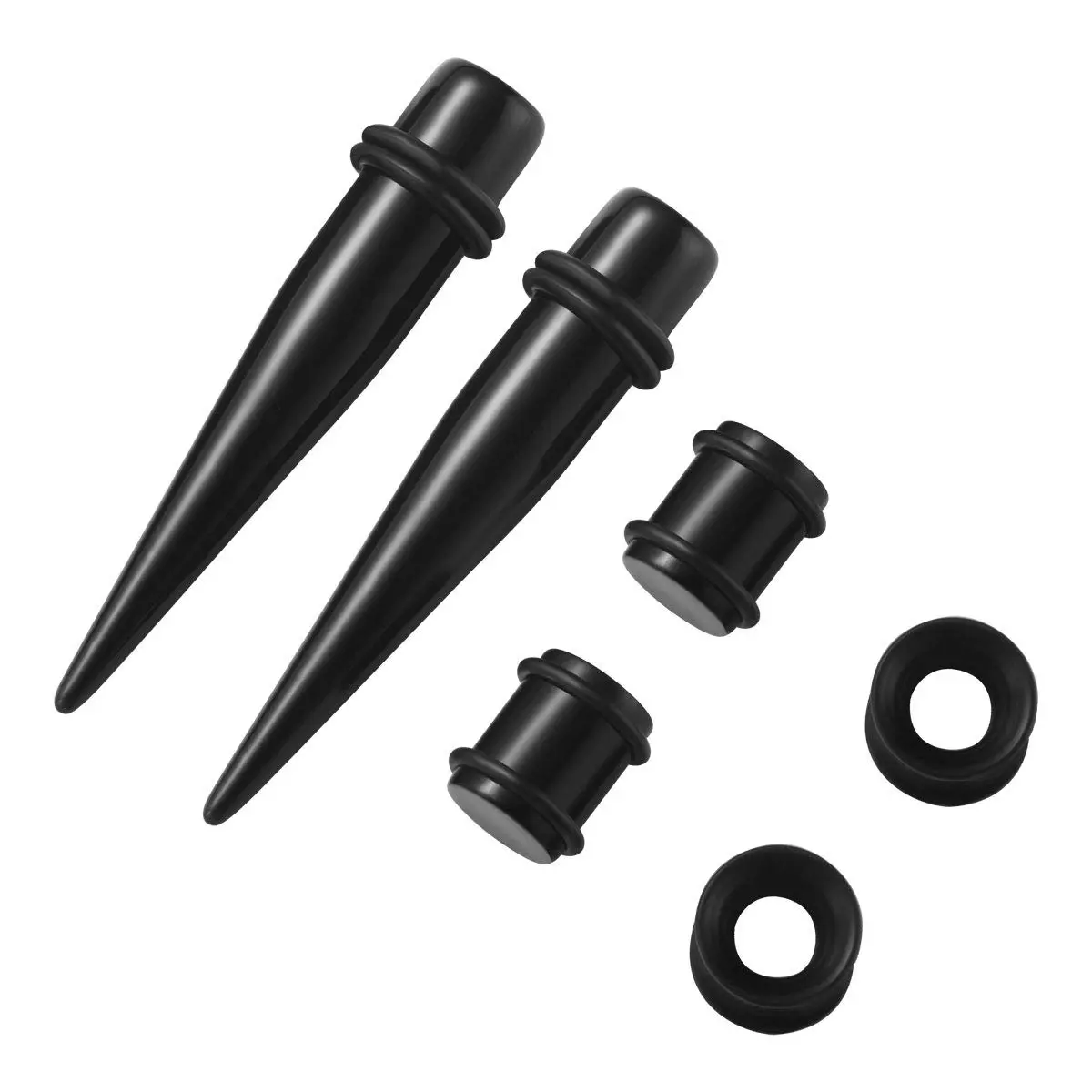 JDXN Ear Stretching Kit 14G to 00G - 50 Pieces Acrylic Tapers Silicone Tunnels Plugs Gauges Expander Set for Ear Piercing Jewelry - view 4