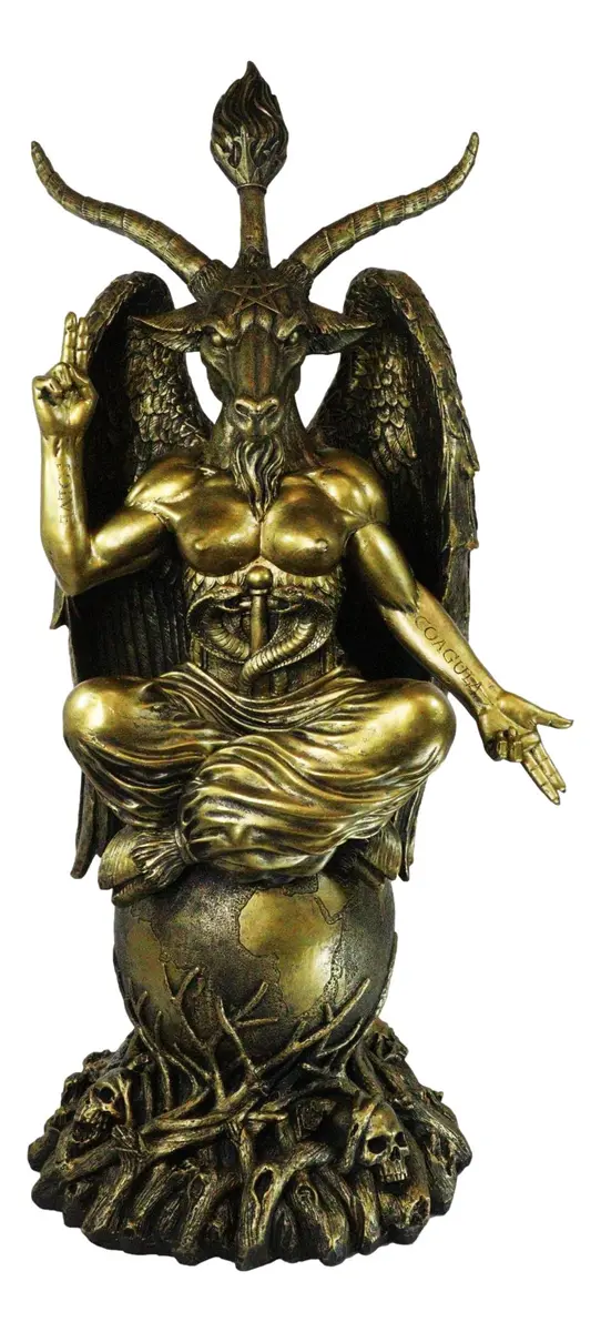 Ebros Gift 35" Oversized Baphomet Statue Gold Tone Resin Sculpture | Classic Religious Idol - main product image