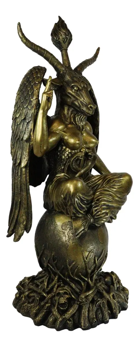 Ebros Gift 35" Oversized Baphomet Statue Gold Tone Resin Sculpture | Classic Religious Idol - view 6