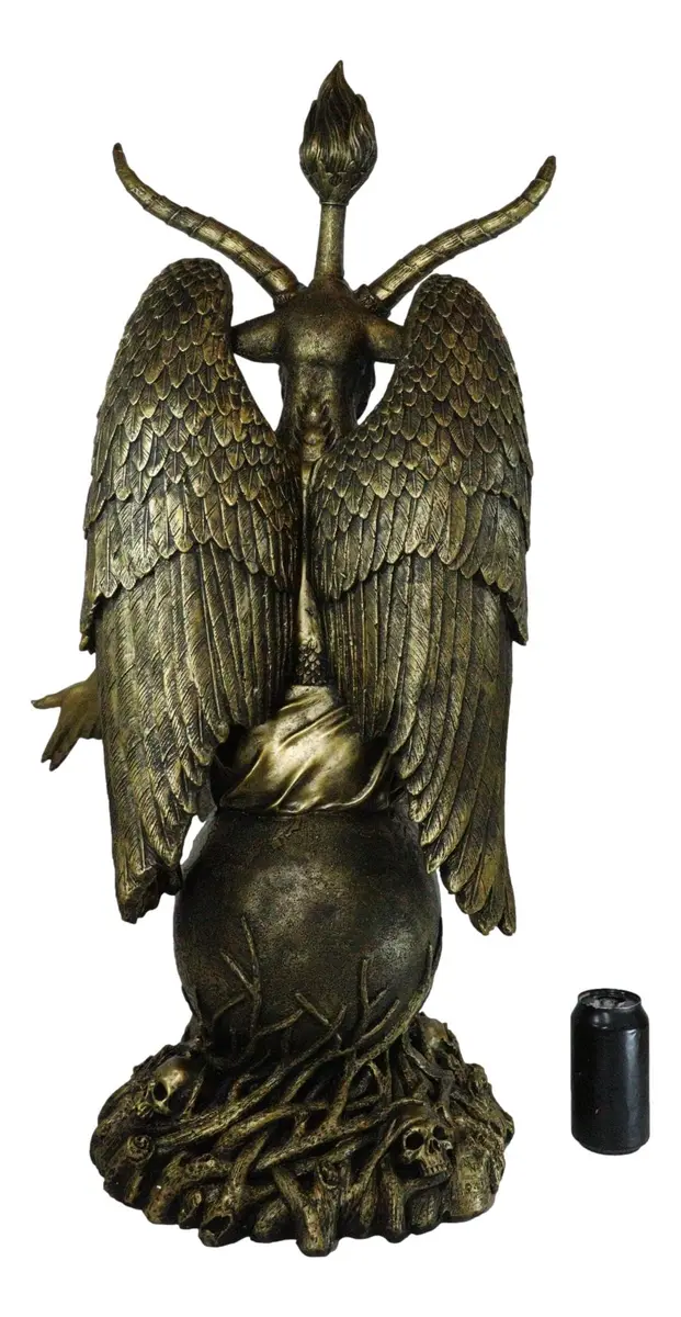 Ebros Gift 35" Oversized Baphomet Statue Gold Tone Resin Sculpture | Classic Religious Idol - view 7
