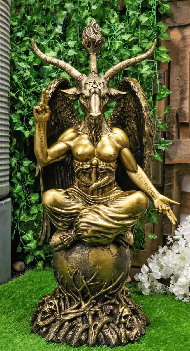 Ebros Gift 35" Oversized Baphomet Statue Gold Tone Resin Sculpture | Classic Religious Idol - view 10
