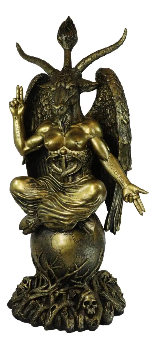 Ebros Gift 35" Oversized Baphomet Statue Gold Tone Resin Sculpture | Classic Religious Idol - view 2