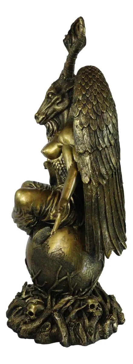 Ebros Gift 35" Oversized Baphomet Statue Gold Tone Resin Sculpture | Classic Religious Idol - view 3