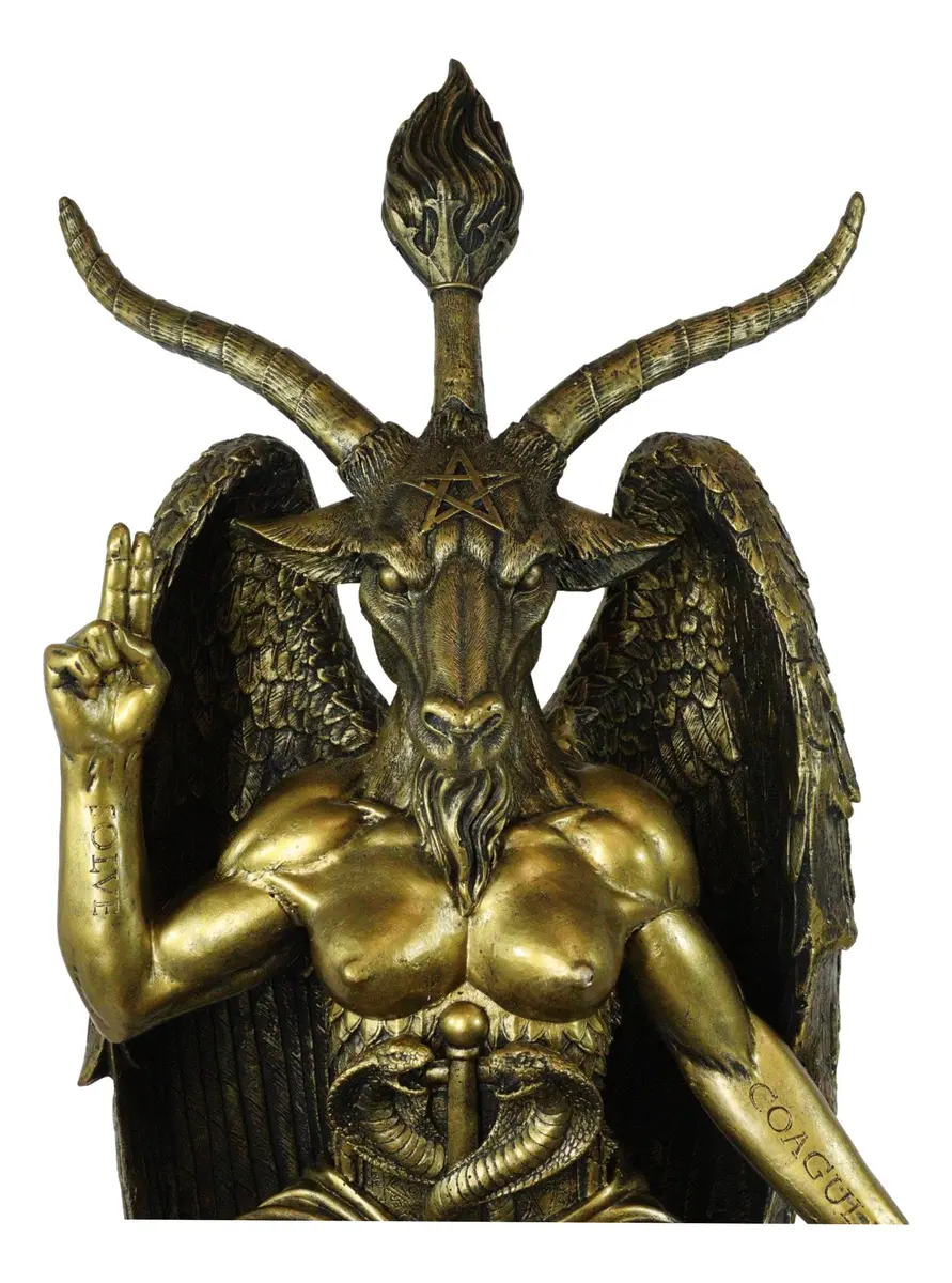 Ebros Gift 35" Oversized Baphomet Statue Gold Tone Resin Sculpture | Classic Religious Idol - view 4