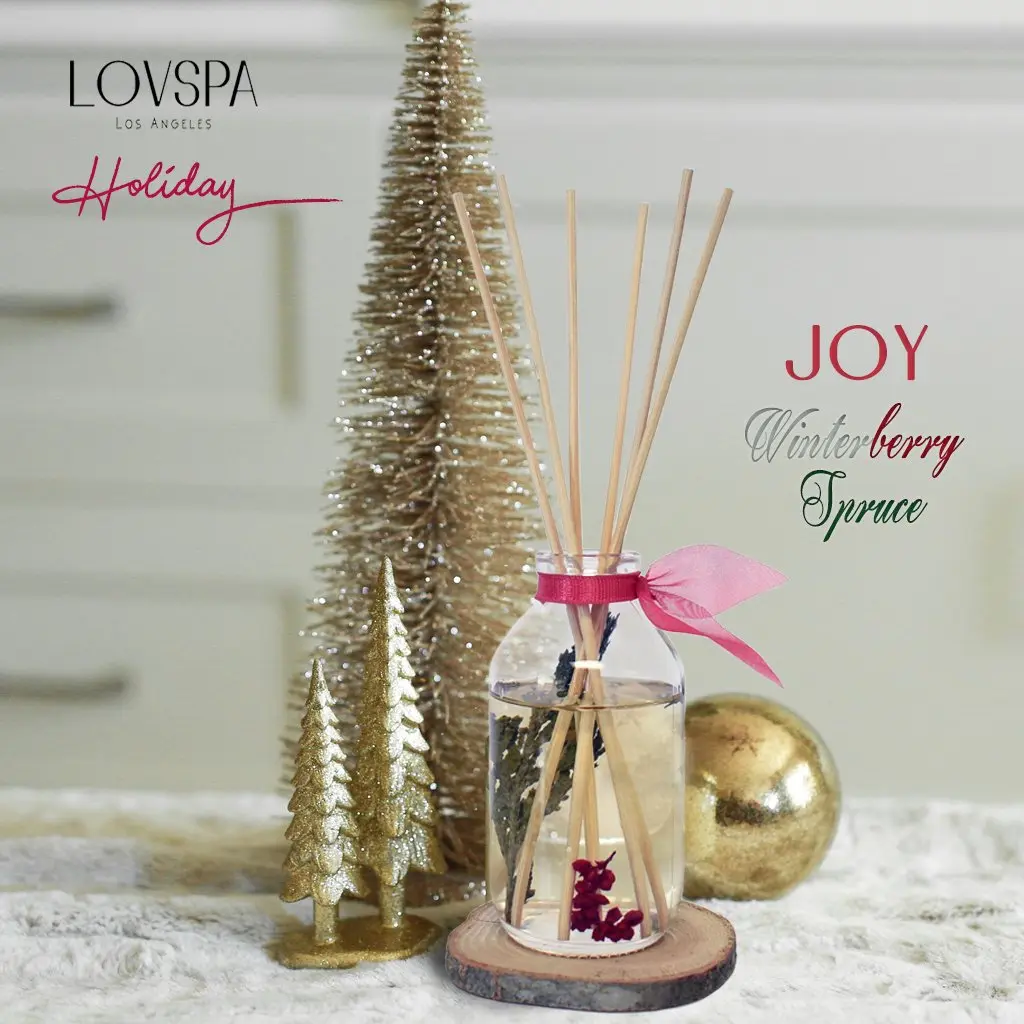 LOVSPA Reed Diffuser Set - Joy Winterberry Spruce 4oz | Long-Lasting, Flame-Free Home Fragrance - view 4