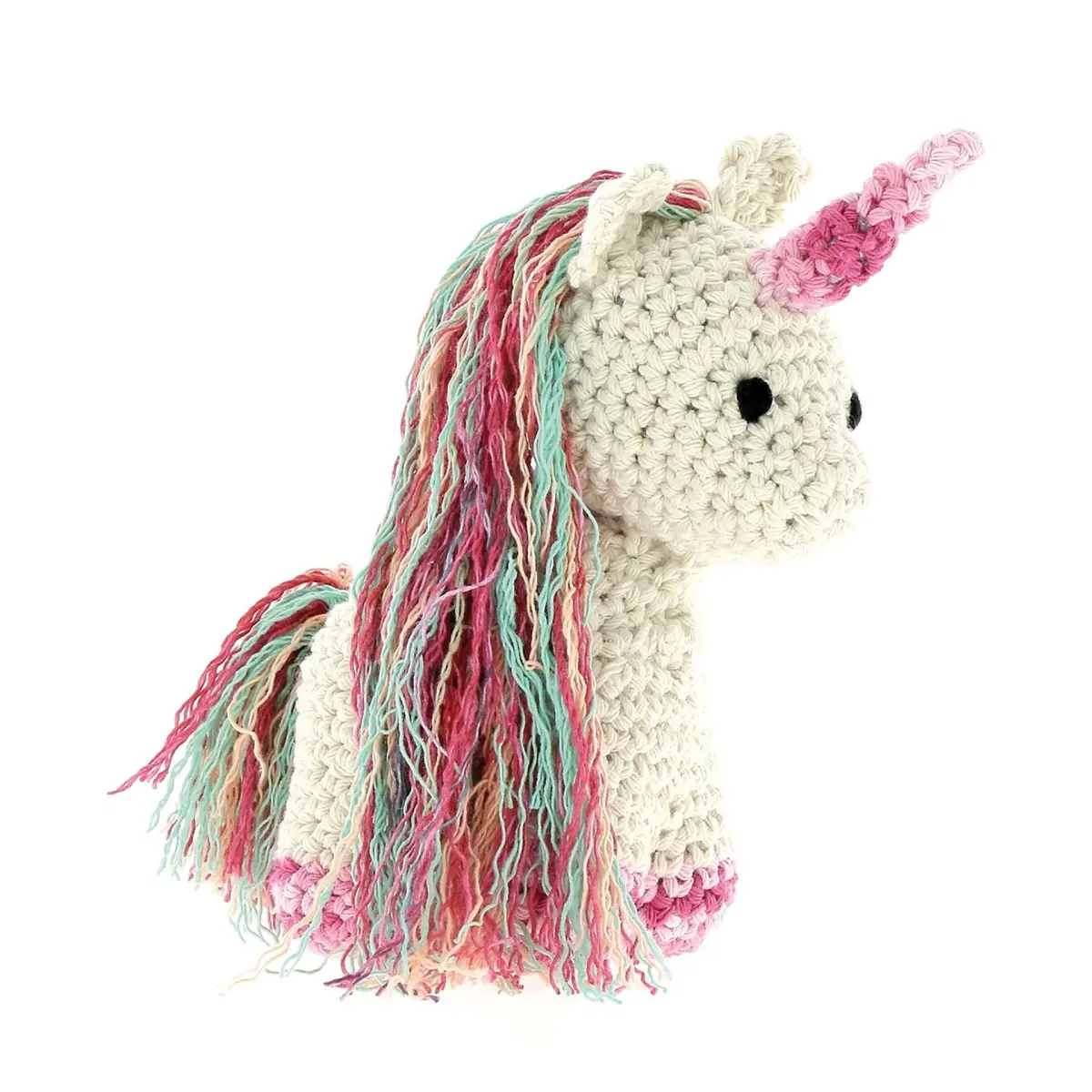 Hoooked Unicorn Nora Yarn Kit W/Eco Brabante Yarn-Off White | Recycled Cotton Art & Craft Kit for DIY Creators - main product image