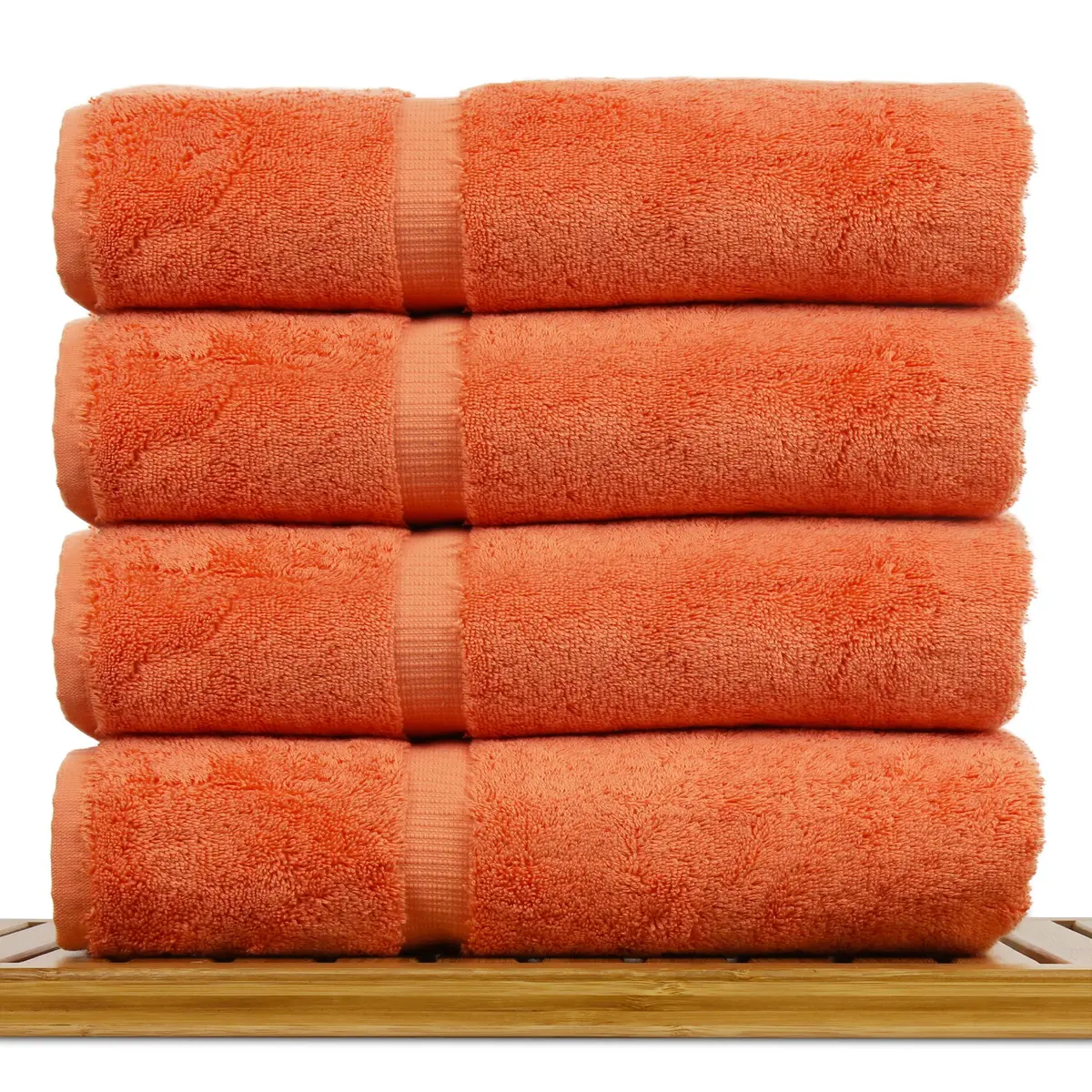 BC BARE COTTON Luxury Hotel & Spa Collection 700 GSM Turkish Cotton Bath Towel Set 27 x 54 Coral - view 2