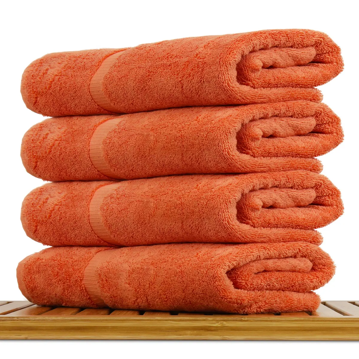 BC BARE COTTON Luxury Hotel & Spa Collection 700 GSM Turkish Cotton Bath Towel Set 27 x 54 Coral - view 3