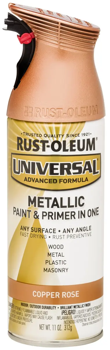 Rust-Oleum Universal All Surface Copper Rose Metallic Spray Paint, Clear Topcoat - 11 oz - main product image