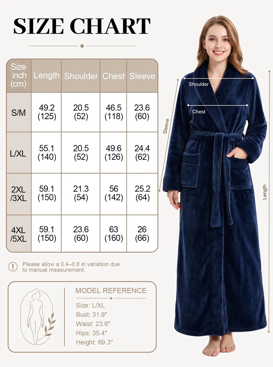Artfasion Women's Long Flannel Bathrobe Ultra Soft Plush Microfiber Fleece Robe, Purple, Large/X-Large - view 7