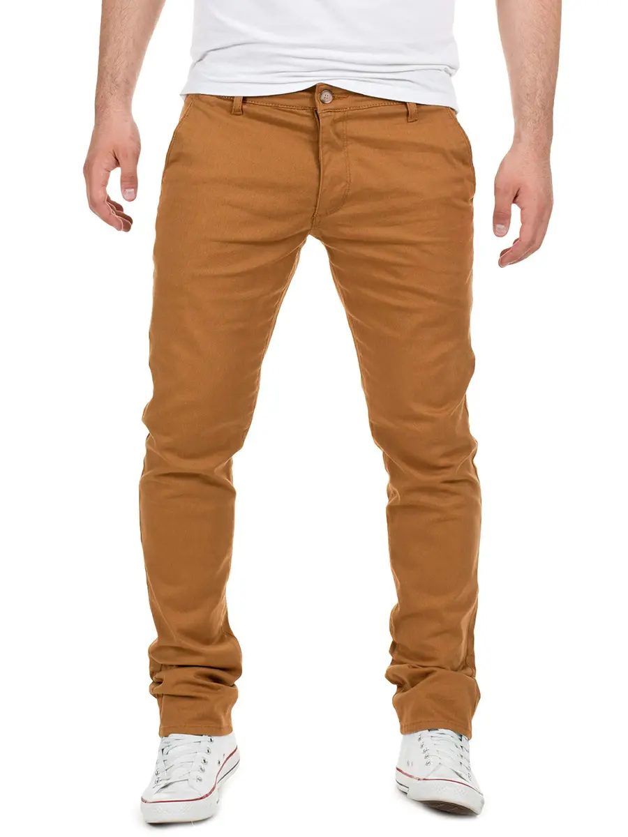 Yazubi Men's Chino Pants Dustin Caramel Slim Fit 36W 30L | Comfortable Cotton Stretch Casual Trousers - main product image