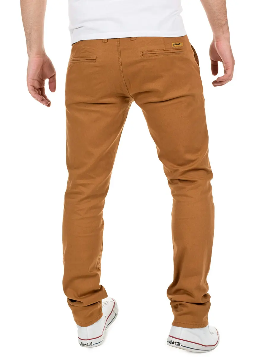 Yazubi Men's Chino Pants Dustin Caramel Slim Fit 36W 30L | Comfortable Cotton Stretch Casual Trousers - view 2