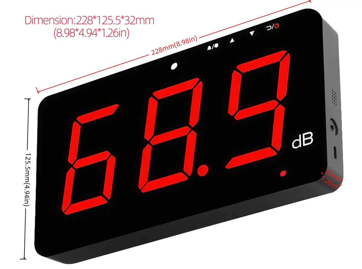 TestHelper SW-525B Sound Level Meter 30-130dB | Wall Hanging Noise Measurement Device - view 13