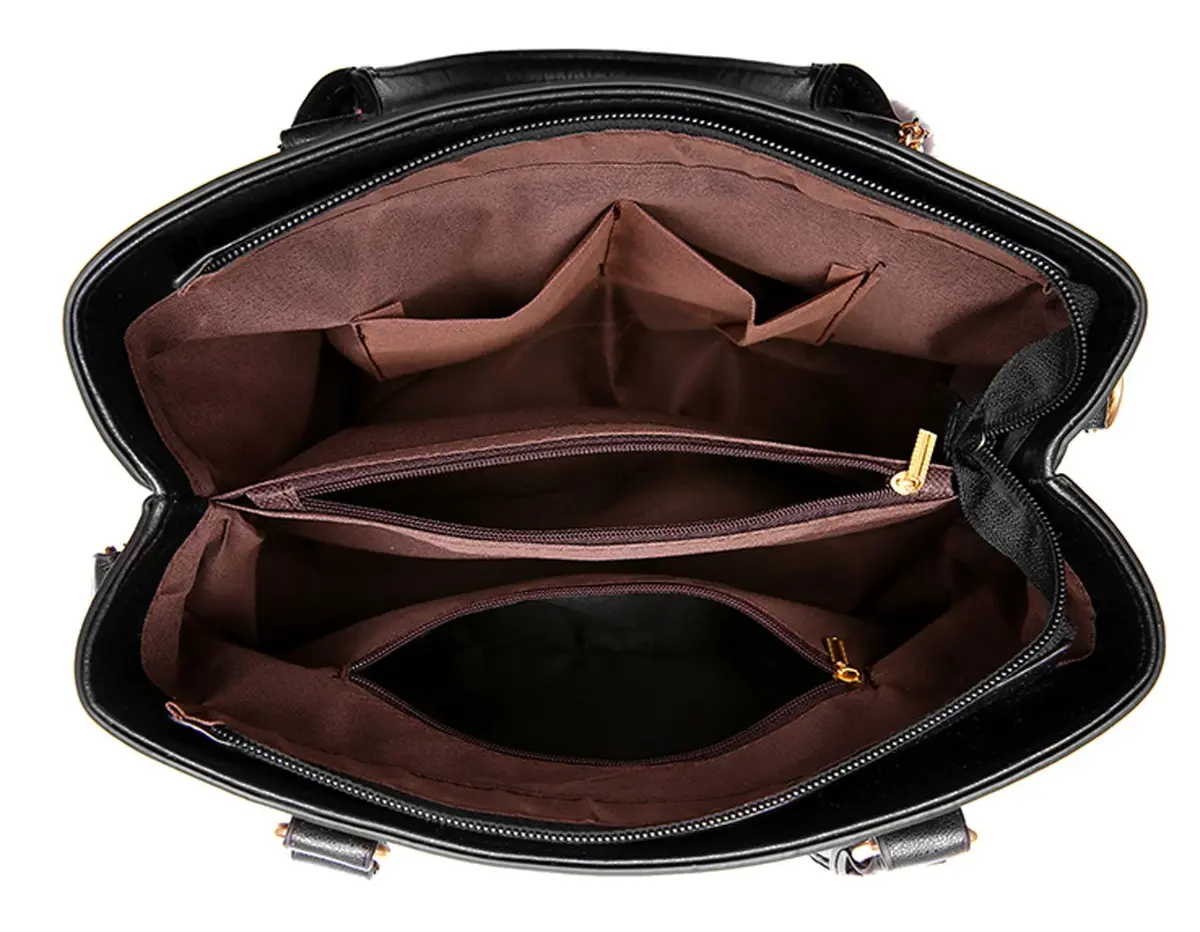 Dreubea Women's Faux Leather Handbag Tote Shoulder Bag Crossbody Purse | Adjustable Strap, Multiple Compartments, Elegant & Versatile - view 7