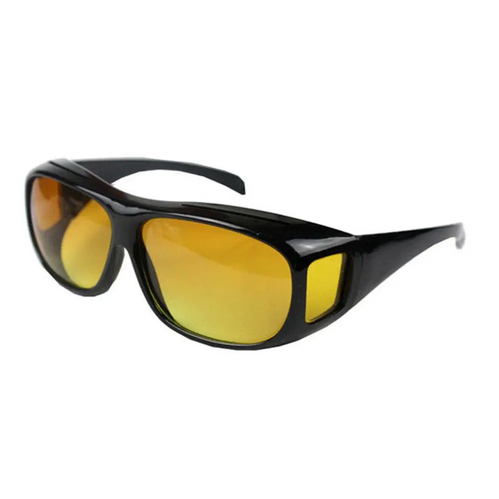Boolavard Night Sight Night Driving Over Glasses UV Wind Protection | Polarized Yellow Lens, Over Prescription Fit, Lightweight (47mm x 42mm x 19mm) - main product image