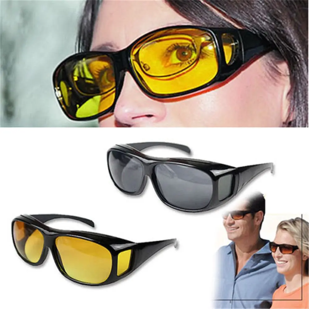 Boolavard Night Sight Night Driving Over Glasses UV Wind Protection | Polarized Yellow Lens, Over Prescription Fit, Lightweight (47mm x 42mm x 19mm) - view 2