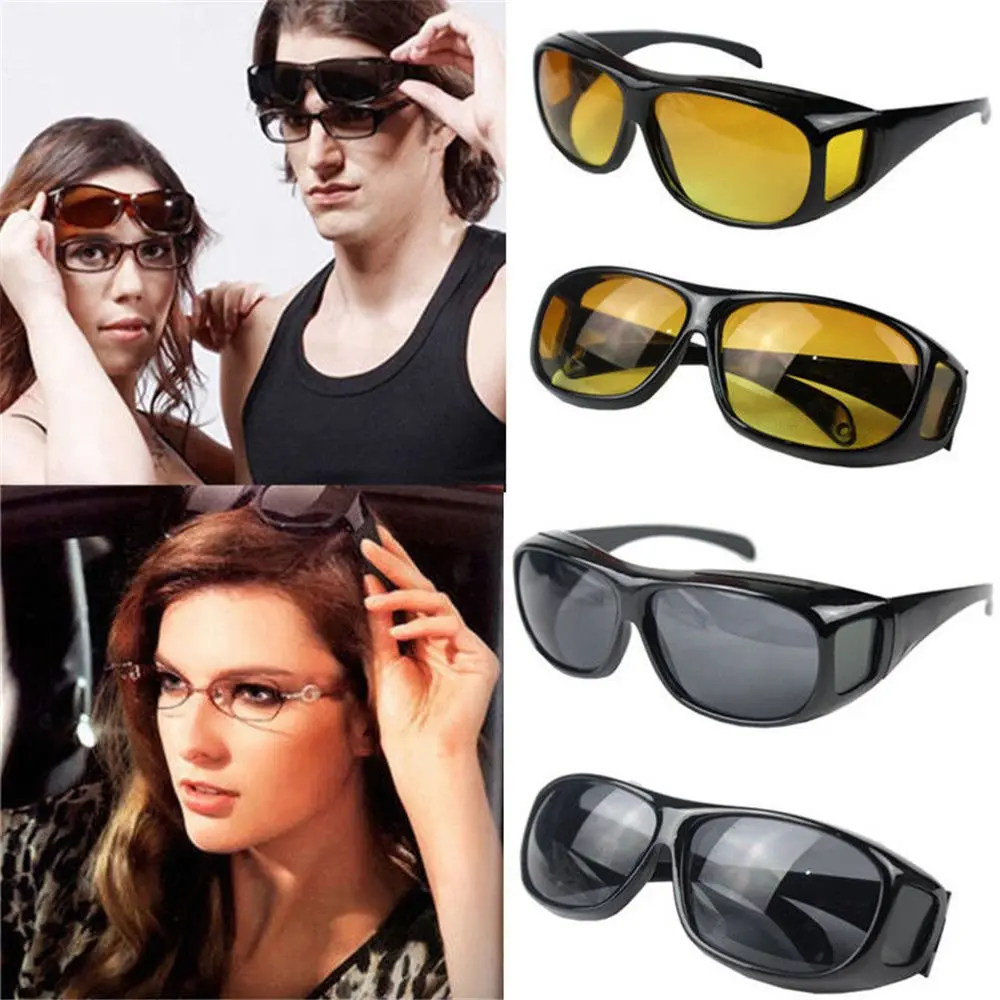 Boolavard Night Sight Night Driving Over Glasses UV Wind Protection | Polarized Yellow Lens, Over Prescription Fit, Lightweight (47mm x 42mm x 19mm) - view 3