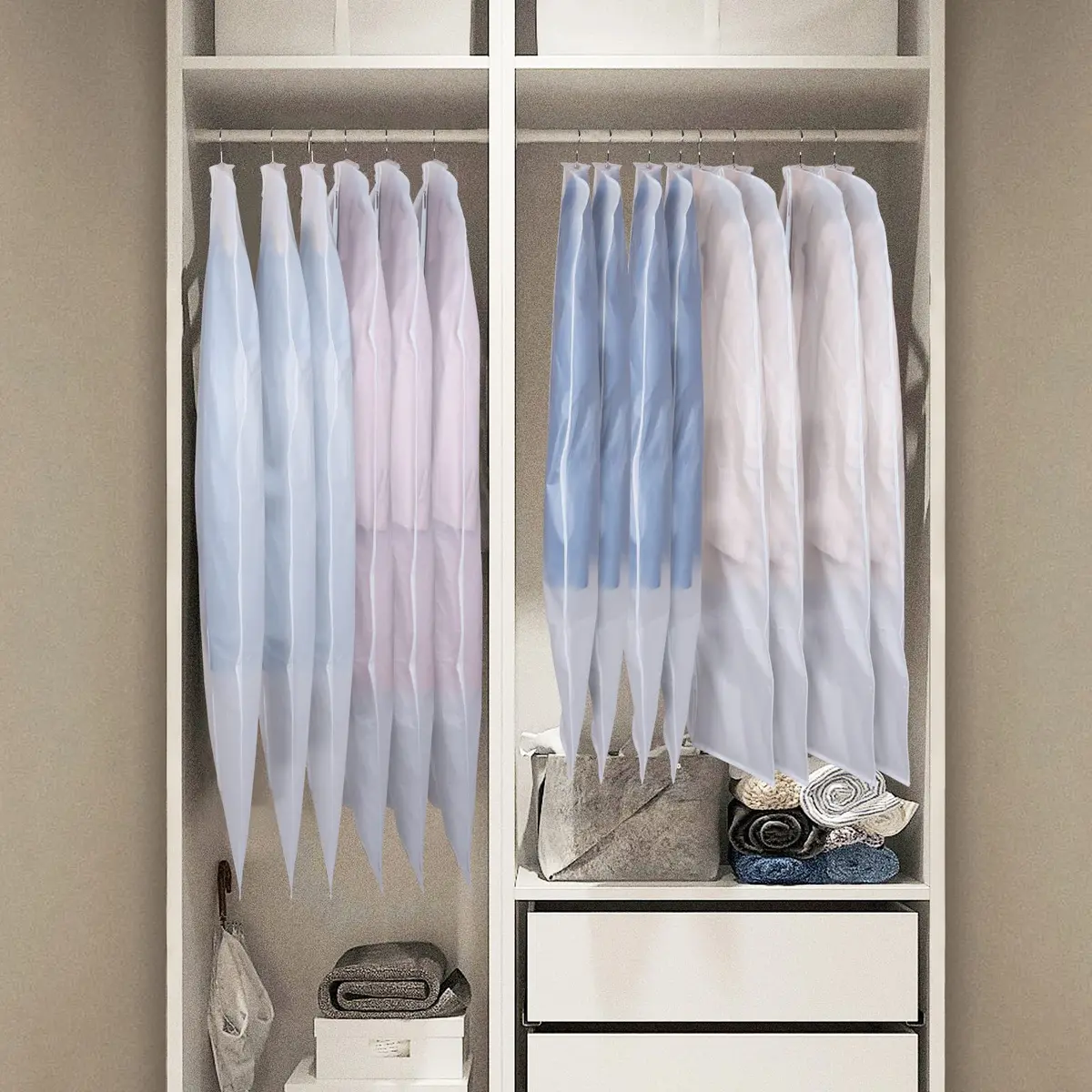 Zilink Hanging Garment Bag Suit Bags for Closet Storage and Travel, 6 Pack | Breathable, Water-Resistant, Wrinkle-Free - view 6