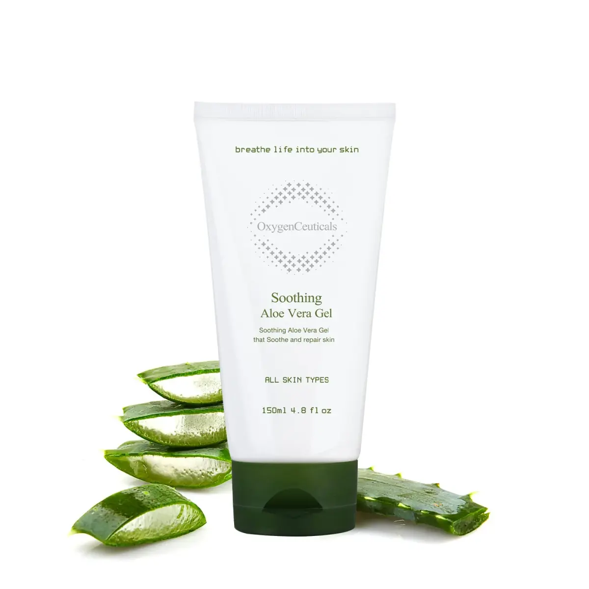 OxygenCeuticals Soothing Aloe Vera Gel 150ml (5.07 fl.oz) | Alcohol-Free Hydration for Face & Body - main product image