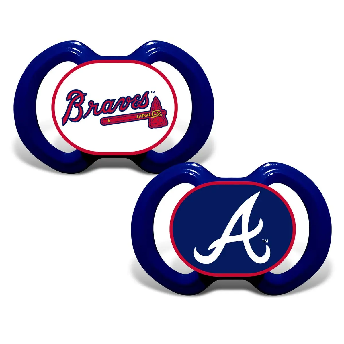 Masterpieces Baby Fanatic Atlanta Braves Pacifier 2-Pack | Orthodontic Silicone BPA-Free for Toddlers - main product image