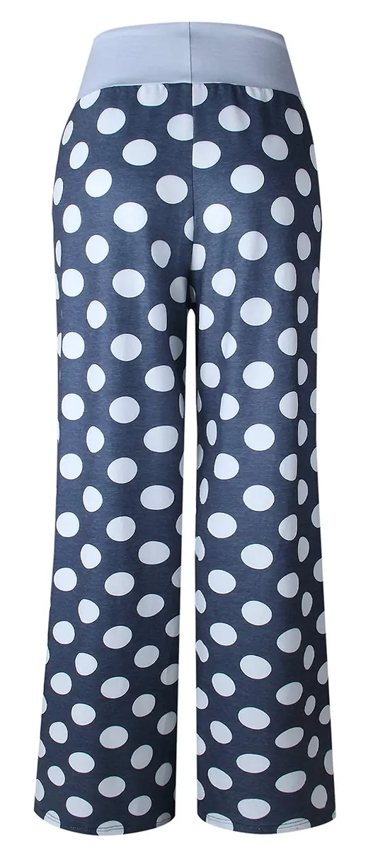 X-Image Women's Casual Comfy Soft Stretch Polka Dot Print Lounge Pants, Grey, Large | Breathable, All-Season Comfort - view 6