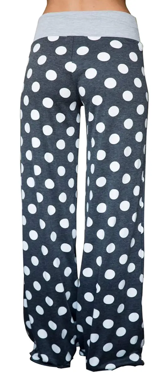 X-Image Women's Casual Comfy Soft Stretch Polka Dot Print Lounge Pants, Grey, Large | Breathable, All-Season Comfort - view 3