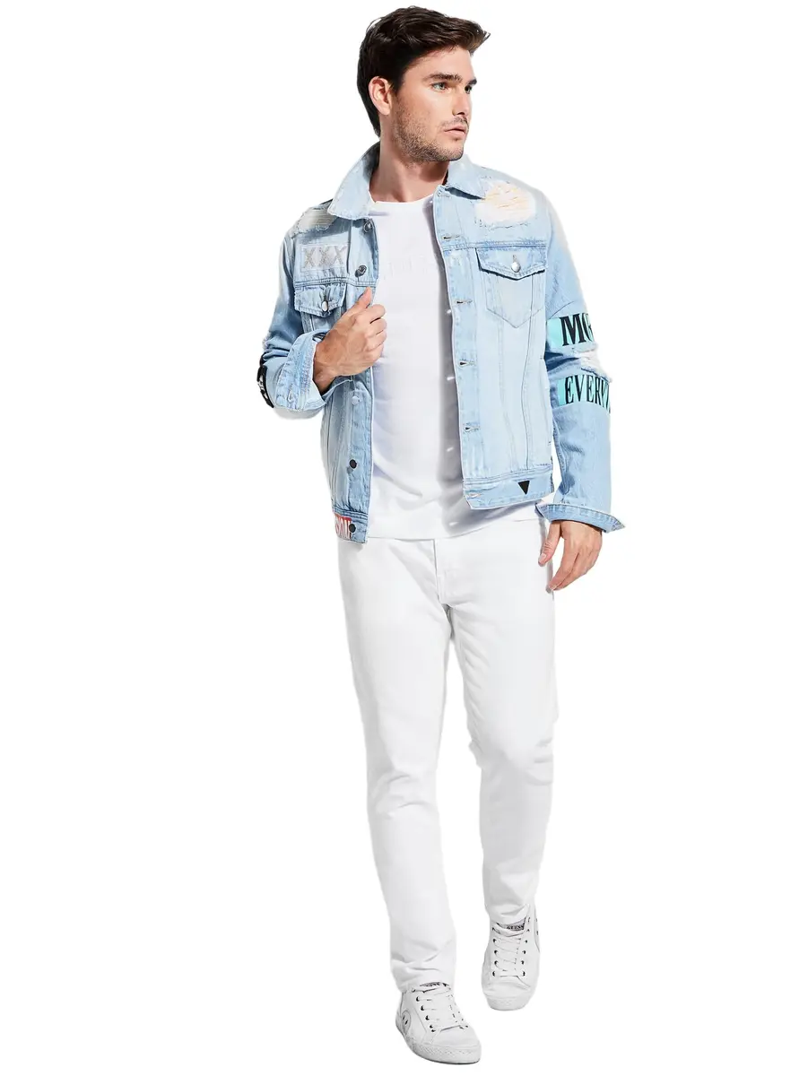 GUESS Mens Essentials Short Sleeve Embroidered Logo Crew Shirt, Pure White, Medium US | Classic Cotton Fit - view 3