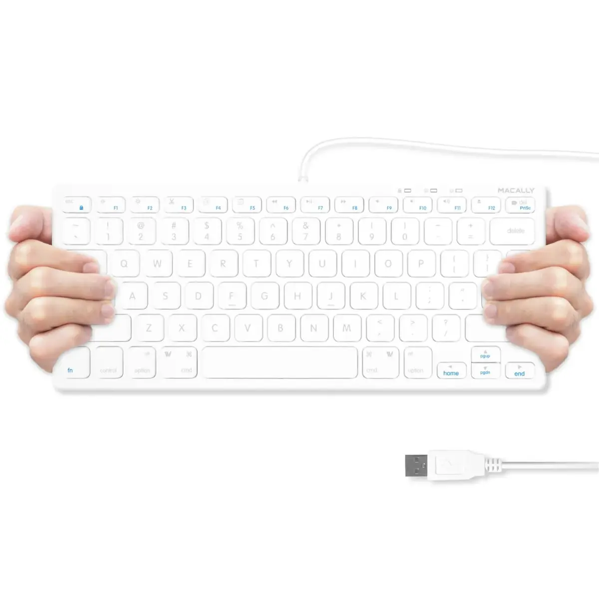 Macally SLIMKEYC USB Wired Keyboard White | 78 Scissor-Switch Keys & 13 Shortcut Keys - view 8