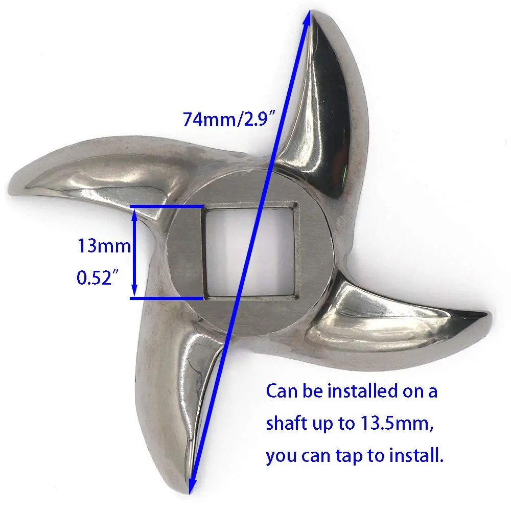 VTurboWay #22 Meat Grinder Blade 74mm (2.9") Stainless Steel Knife Cutter | Fits Most #22 Grinders - view 4